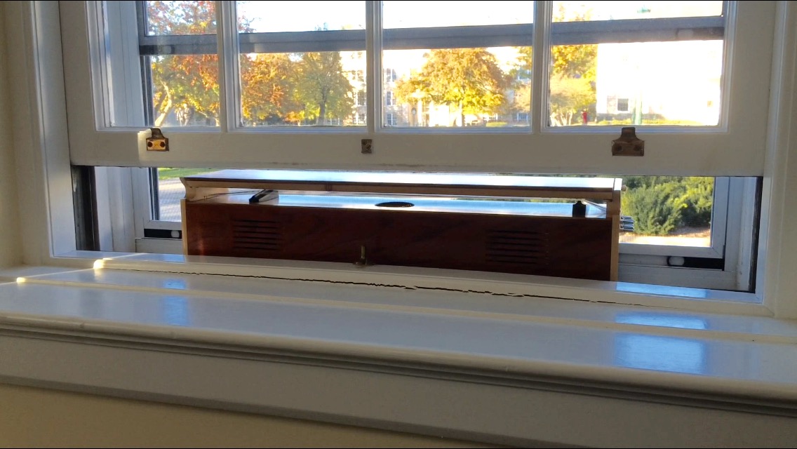 Hand-crafted replica (casement) Aeolian harp; modeled on Romantic-era originals. Harp designed and built by Greg Joly of Victoria, British Columbia, Canada. Photograph by the authors.