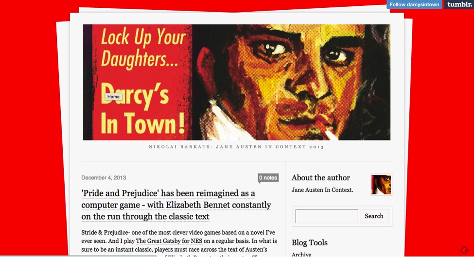 "Darcy’s In Town," by Nikolai Barkats.
